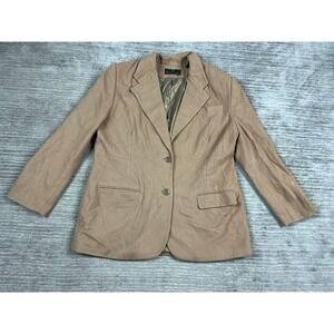 Vintage Embassy Row Blazer Womens 16 Tan Wool Camel Hair 2 Button Career Wear